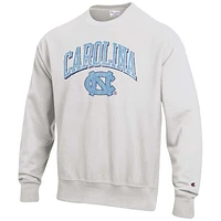 Men's Champion Gray North Carolina Tar Heels Arch Over Logo Reverse Weave Pullover Sweatshirt