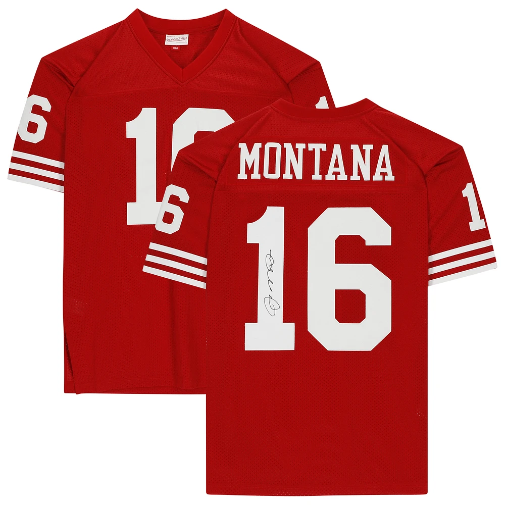 Joe Montana San Francisco 49ers Autographed Mitchell & Ness Red Authentic Jersey