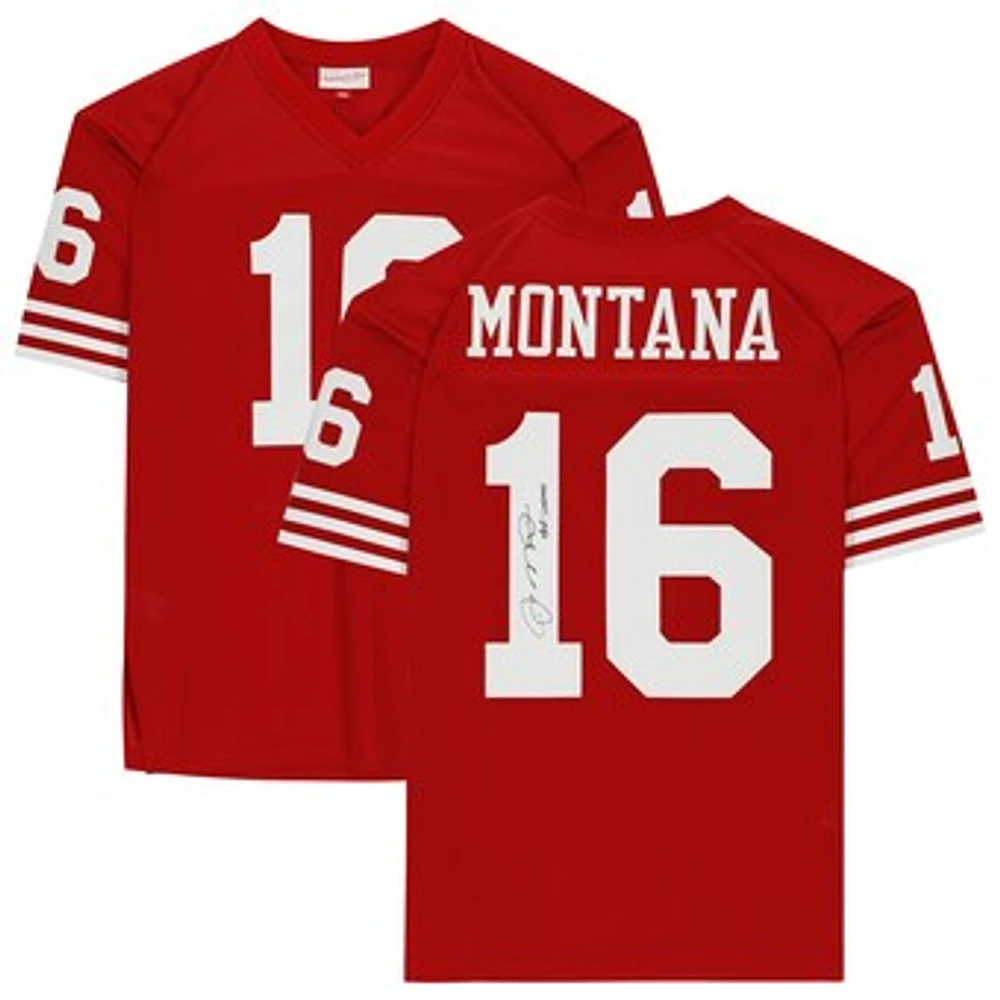 Joe Montana San Francisco 49ers Autographed Mitchell & Ness Red Authentic Jersey with ''HOF 2000'' Inscription