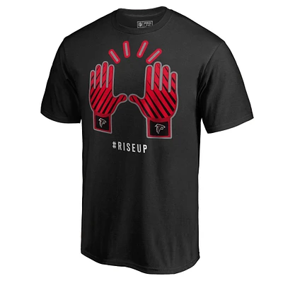 Men's Black Atlanta Falcons Gloves Rise Up T-Shirt