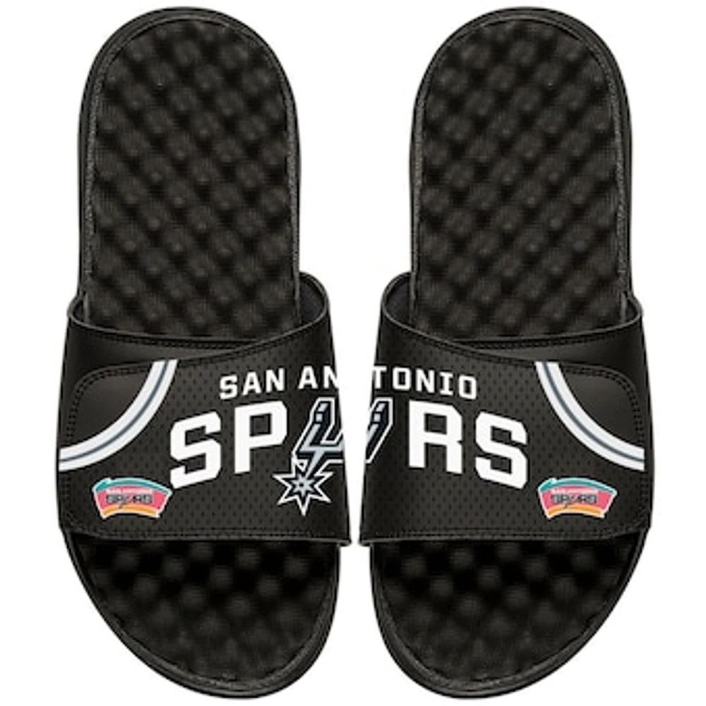 ISlide Black San Antonio Spurs NBA Hardwood Classics Jersey Slide Sandals