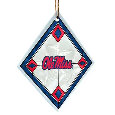 Ole Miss Rebels Art Glass Ornament