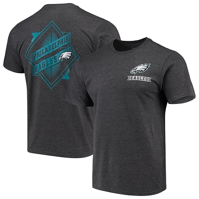 Men's Majestic Heathered Charcoal Philadelphia Eagles Iconic Diamond Scroll T-Shirt