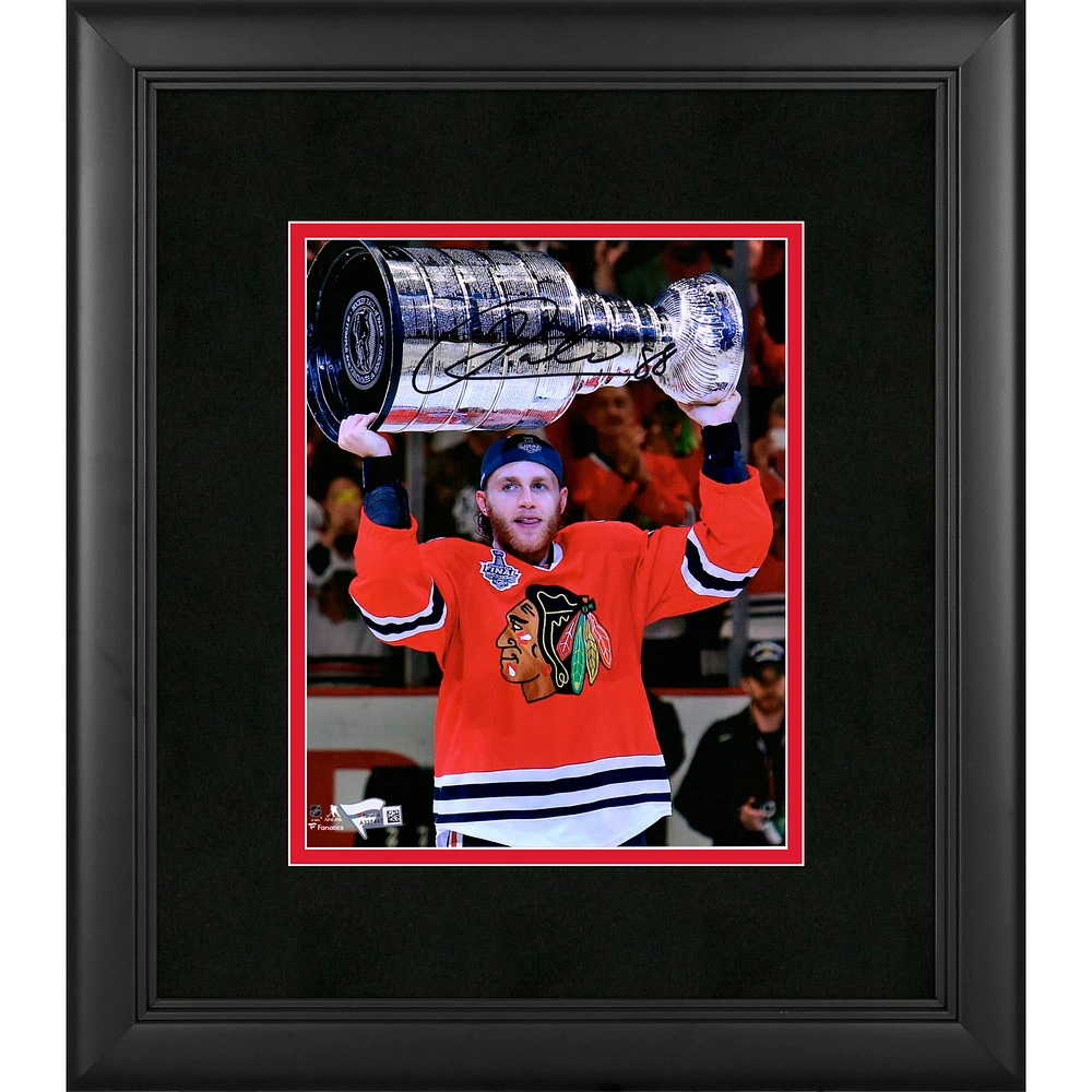 Patrick Kane Chicago Blackhawks Framed Autographed 8'' x 10'' Raising Cup Photograph