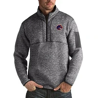 Men's Antigua Charcoal Boise State Broncos Fortune Big & Tall Quarter-Zip Pullover Jacket