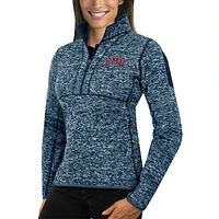 Women's Antigua Navy Loyola Marymount Lions Fortune Half-Zip Pullover Sweater