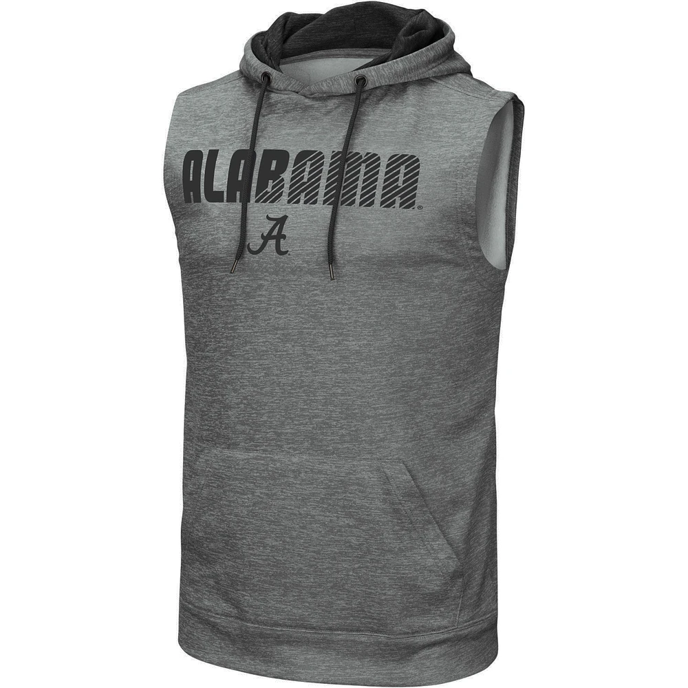 Men's Colosseum Heathered Gray Alabama Crimson Tide Big & Tall Banked Sleeveless Pullover Hoodie