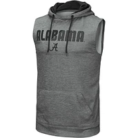 Men's Colosseum Heathered Gray Alabama Crimson Tide Big & Tall Banked Sleeveless Pullover Hoodie