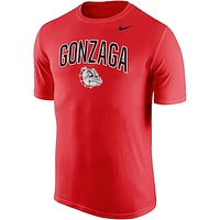 Men's Nike Red Gonzaga Bulldogs Arch Over Logo Performance T-Shirt