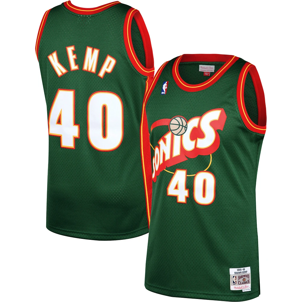 Men's Mitchell & Ness Shawn Kemp Green Seattle SuperSonics / Hardwood Classics Swingman Jersey