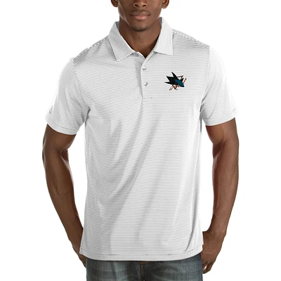 Men's Antigua White San Jose Sharks Quest Desert Dry Big & Tall Polo