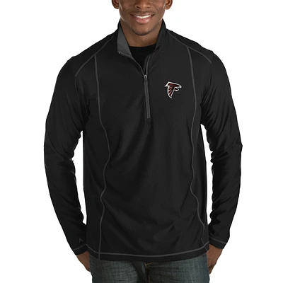 Men's Antigua Heather Black Atlanta Falcons Tempo Big & Tall Half-Zip Pullover Jacket