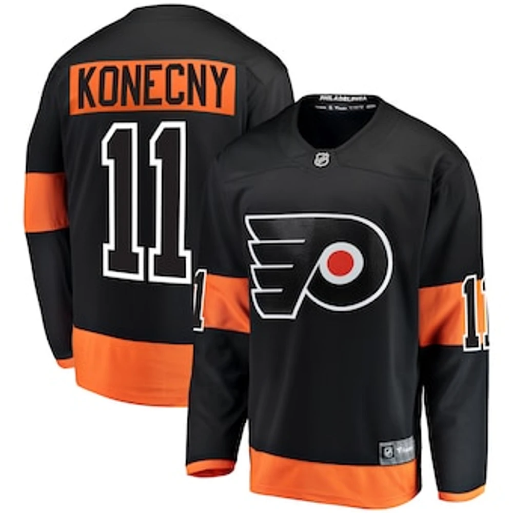 Men's Fanatics Travis Konecny Black Philadelphia Flyers Alternate Breakaway Player Jersey