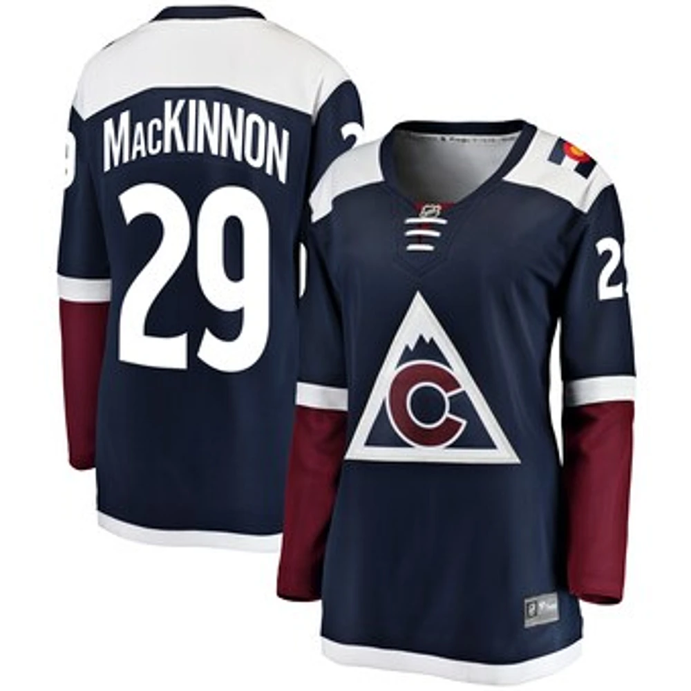 Women's Fanatics Nathan MacKinnon Navy Colorado Avalanche Alternate Breakaway Player Jersey