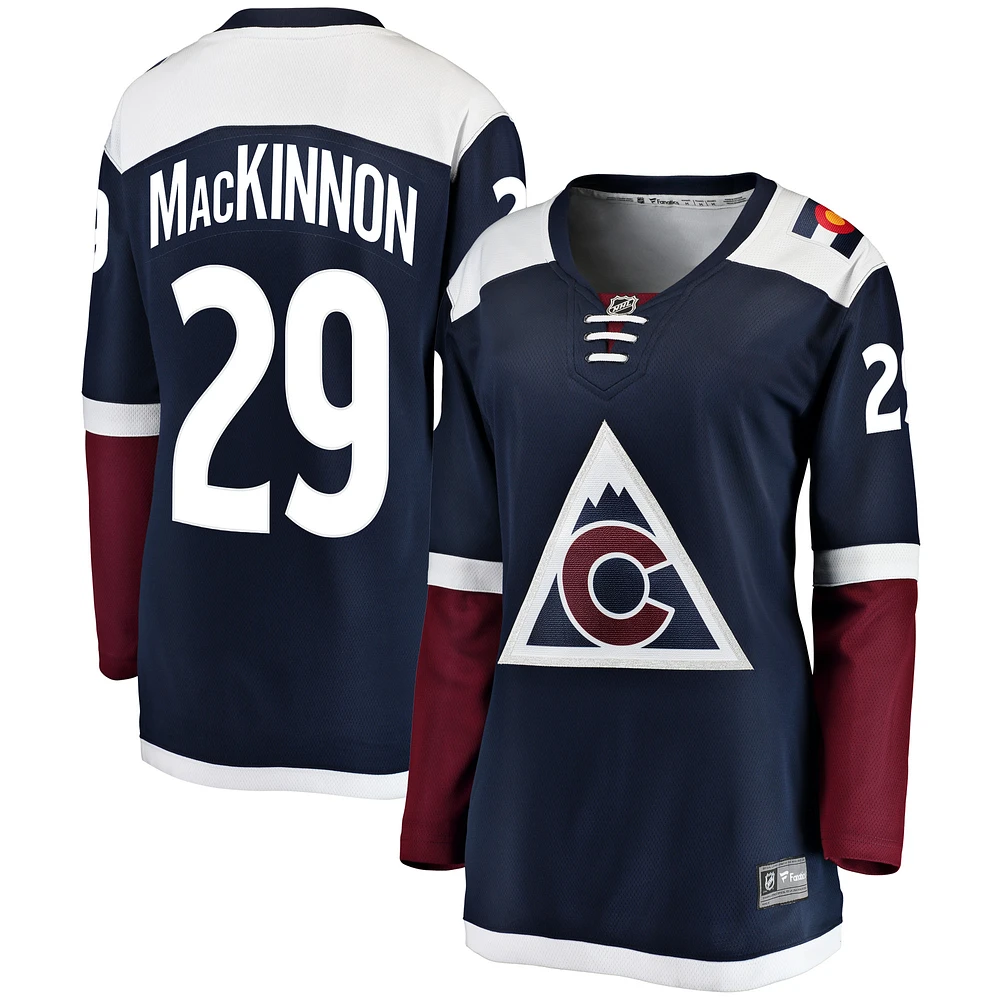 Women's Fanatics Nathan MacKinnon Navy Colorado Avalanche Alternate Breakaway Player Jersey