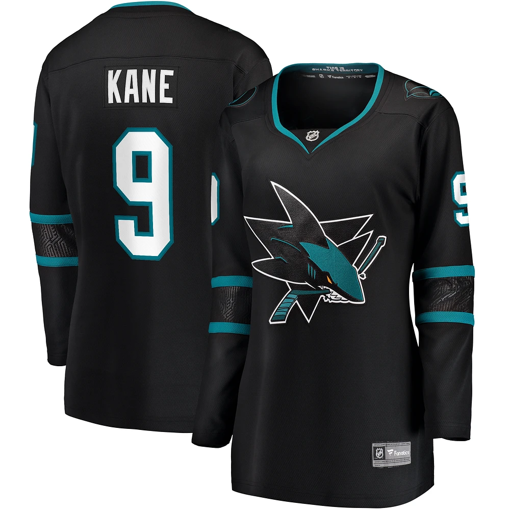 Women's Fanatics Evander Kane Black San Jose Sharks Alternate Premier Breakaway Jersey