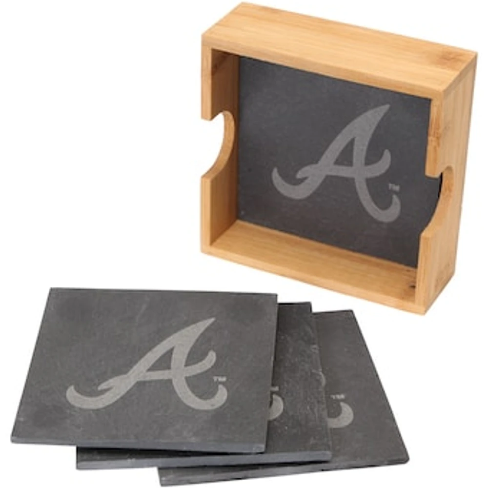 Atlanta Braves 4-Pack Slate Square Coaster Set