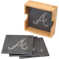 Atlanta Braves 4-Pack Slate Square Coaster Set