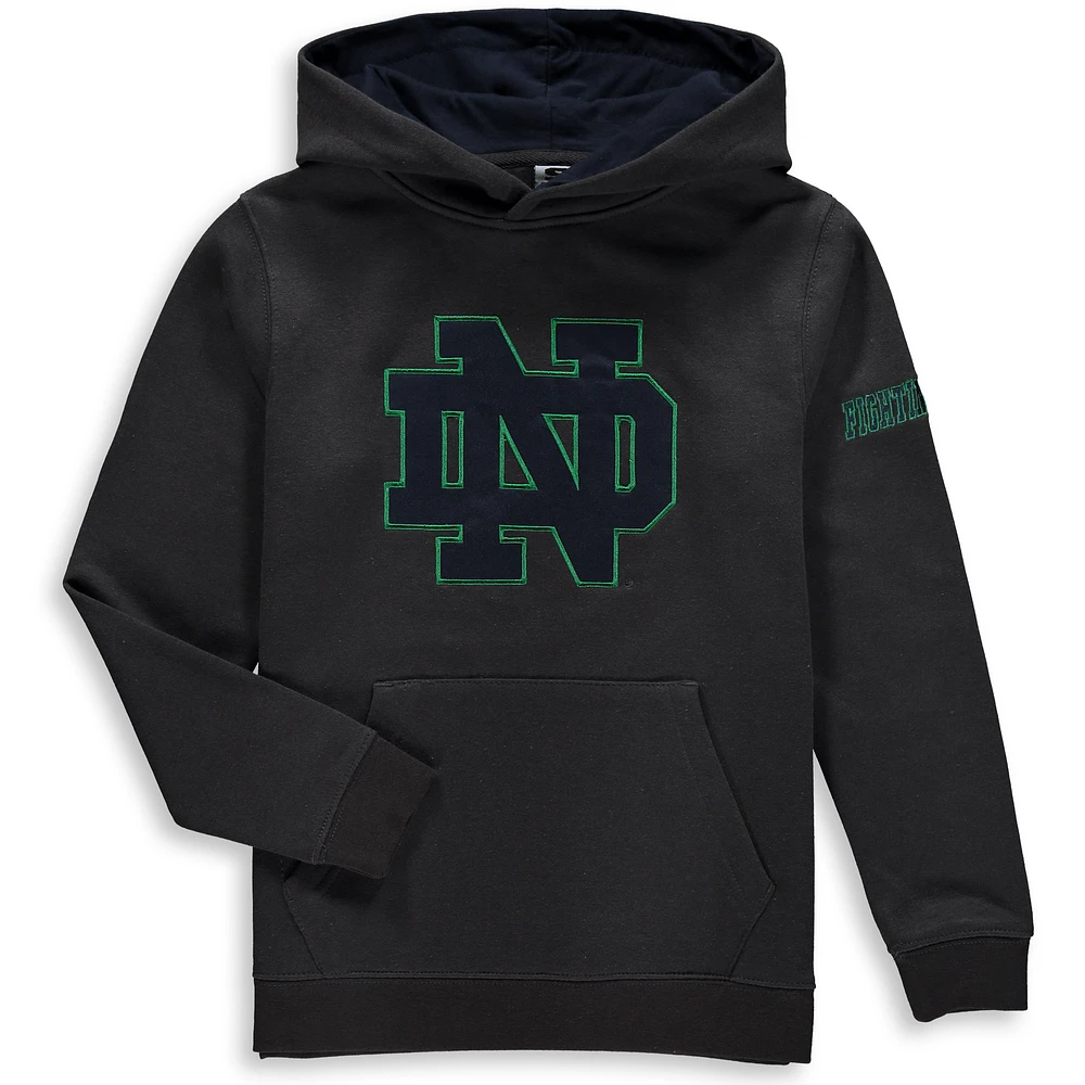 Youth Charcoal Notre Dame Fighting Irish Big Logo Pullover Hoodie