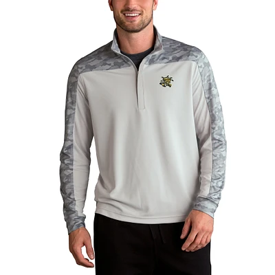 Men's Gray Wichita State Shockers Vansport Pro Camo Block Quarter-Zip Jacket
