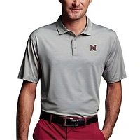 Men's Charcoal Miami University RedHawks Vansport Pro Tonal Micro-Stripe Polo