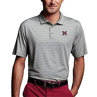 Men's Charcoal Miami University RedHawks Vansport Pro Tonal Micro-Stripe Polo