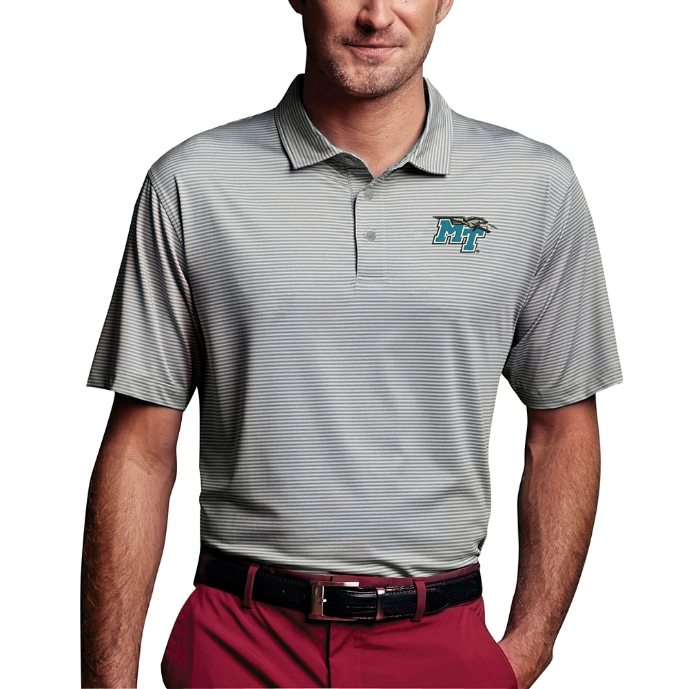 Men's Charcoal MTSU Blue Raiders Vansport Pro Tonal Micro-Stripe Polo