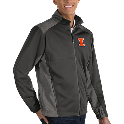 Men's Antigua Charcoal Illinois Fighting Illini Revolve Full-Zip Jacket