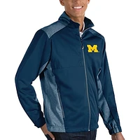 Men's Antigua Navy Michigan Wolverines Revolve Full-Zip Jacket