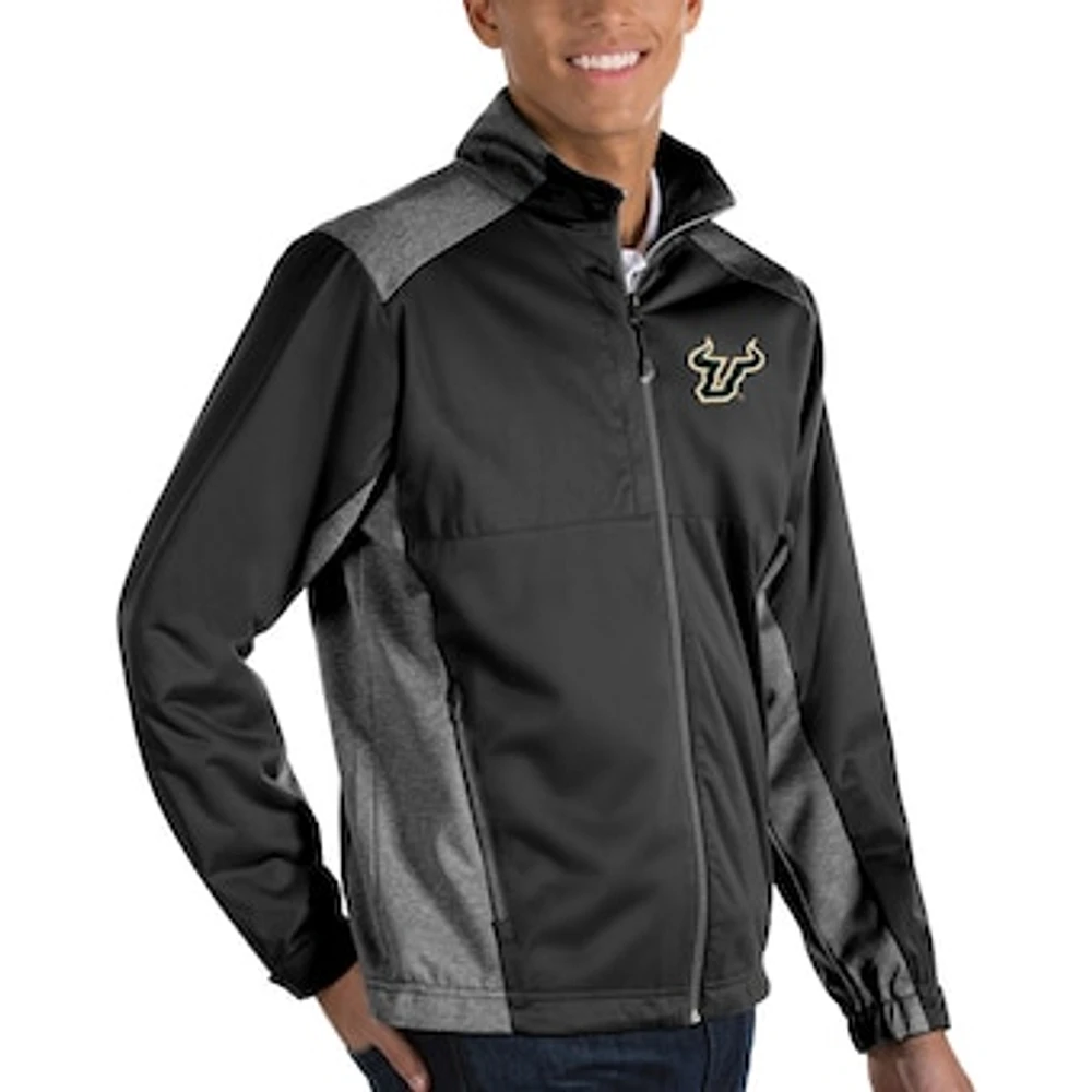 Men's Antigua Black South Florida Bulls Revolve Full-Zip Jacket