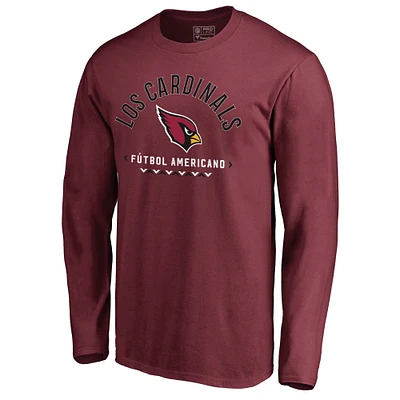 Men's Cardinal Arizona Cardinals Futbol Americano Long Sleeve T-Shirt