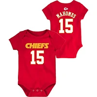 Infant Patrick Mahomes Red Kansas City Chiefs Mainliner Name and Number Bodysuit