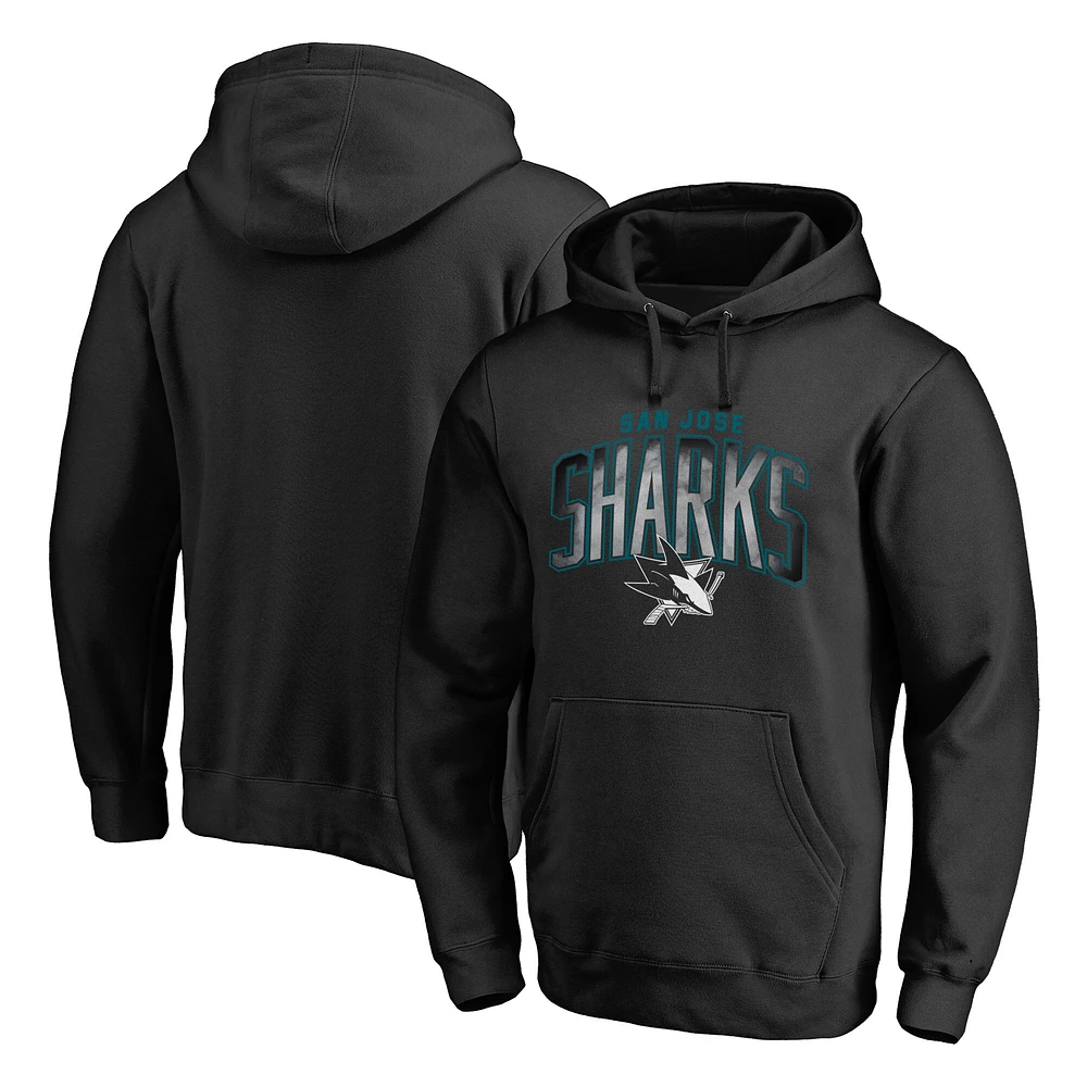 Men's Black San Jose Sharks Arch Smoke Pullover Hoodie