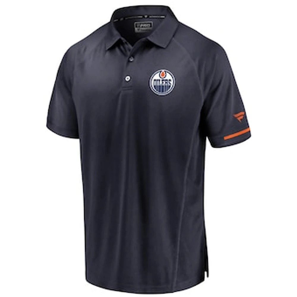 Men's Fanatics Navy Edmonton Oilers Authentic Pro Rinkside Polo