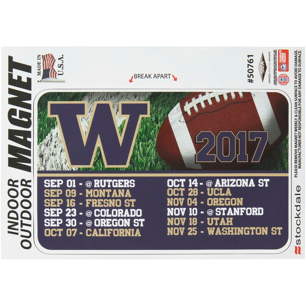 Washington Huskies 2017 Team Schedule Magnet