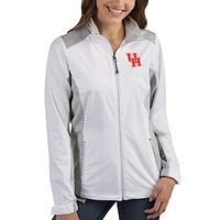 Women's Antigua White Houston Cougars Revolve Full-Zip Jacket