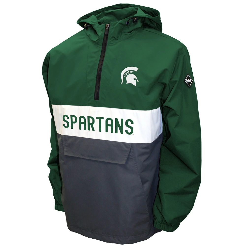Men's Franchise Club Green Michigan State Spartans Alpha Anorak Jacket