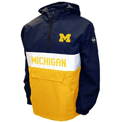 Men's Franchise Club Navy Michigan Wolverines Alpha Anorak Jacket