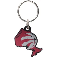 Toronto Raptors Metallic State Shape Keychain