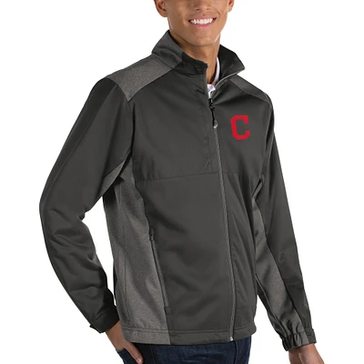 Men's Antigua Charcoal Cleveland Indians Revolve Full-Zip Jacket