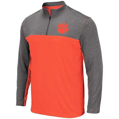 Men's Colosseum Orange Clemson Tigers Luge Windshirt Quarter-Zip Pullover Jacket