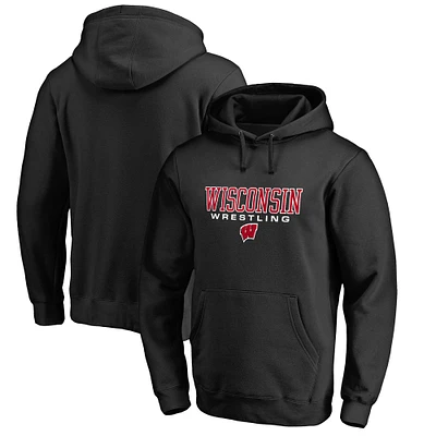 Men's Black Wisconsin Badgers Team Unity Wrestling Pullover Hoodie