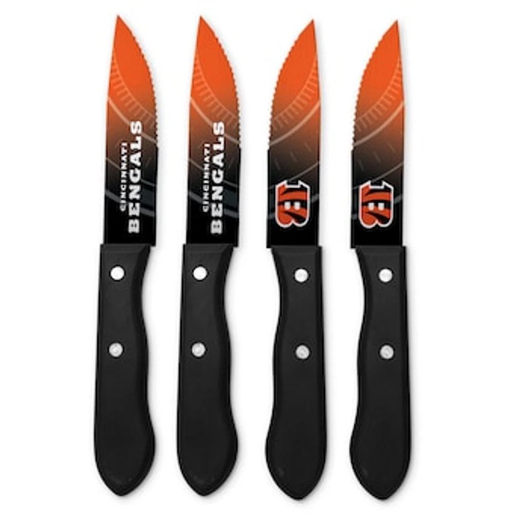 Cincinnati Bengals 4-Piece Stainless Steel Steak Knife Set