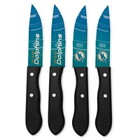 Miami Dolphins 4-Piece Stainless Steel Steak Knife Set