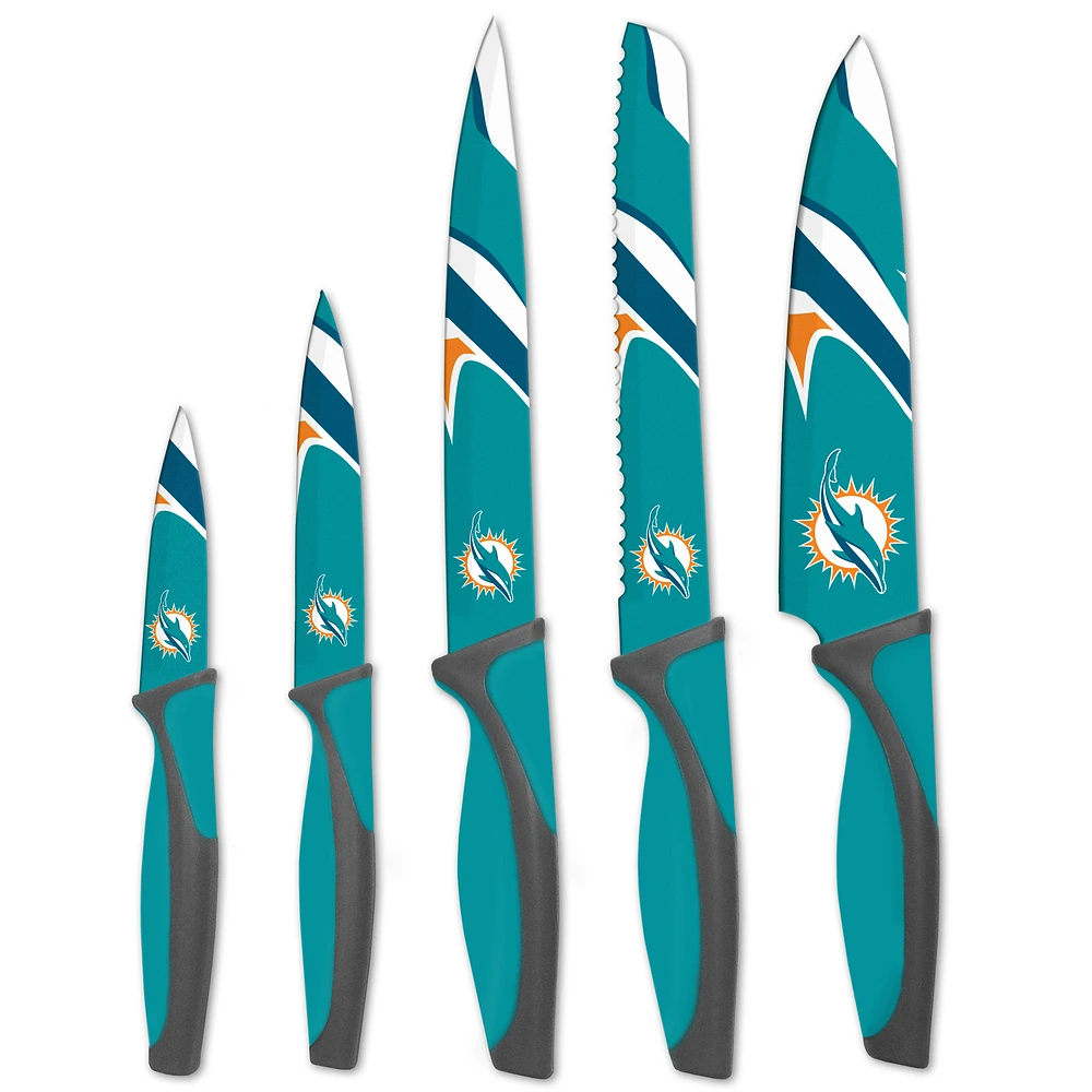 Miami Dolphins 5-Piece Stainless Steel Cutlery Knife Set