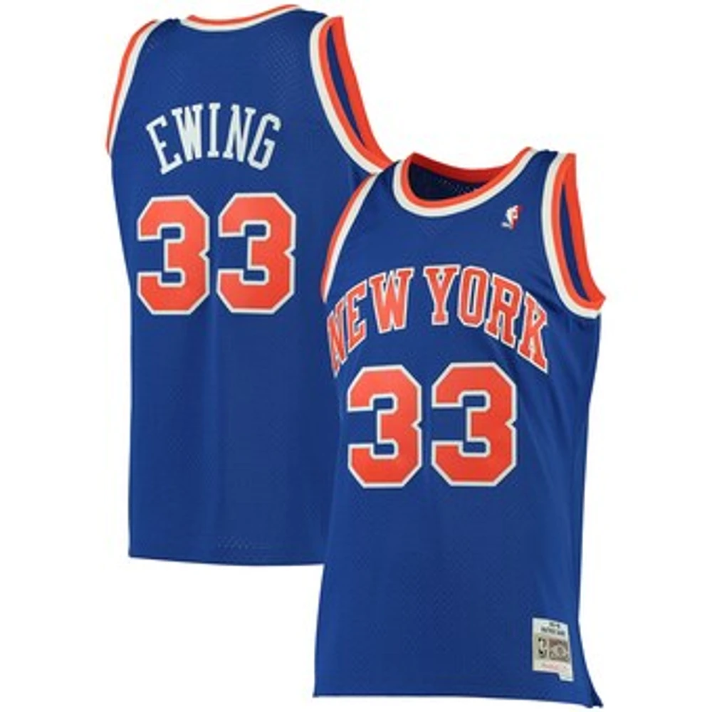 Men's Mitchell & Ness Patrick Ewing Blue New York Knicks 1991/92 Big & Tall Hardwood Classics Swingman Jersey