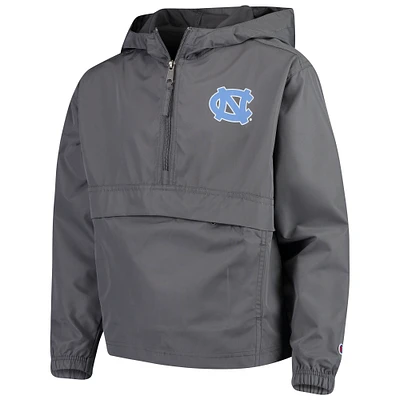 Youth Champion Graphite North Carolina Tar Heels Pack & Go Windbreaker Jacket