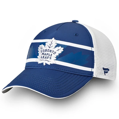 Men's Fanatics Blue/White Toronto Maple Leafs Authentic Pro Second Season Trucker Adjustable Hat