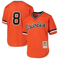 Youth Mitchell & Ness Cal Ripken Jr. Orange Baltimore Orioles Cooperstown Collection Mesh Batting Practice Jersey