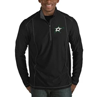 Men's Antigua Black Dallas Stars Tempo Desert Dry Half-Zip Pullover Jacket